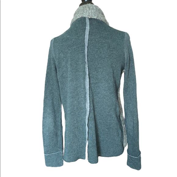 Anthropologie Mon.Tues.Wed.Thurs.Fri.Sat.Sun Grey Open Front Shawl Cardigan S - Picture 3 of 11